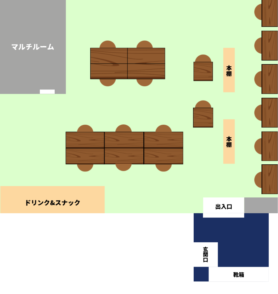 コワーキングエリアのフロアマップ